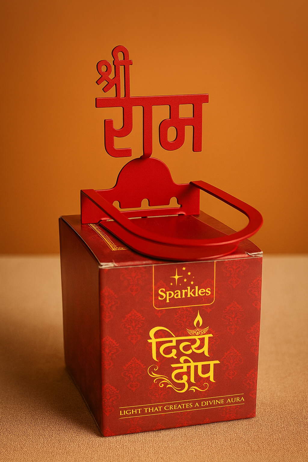 Shri Ram Diya Holder - Divya Deep | The Sparkles (Red)
