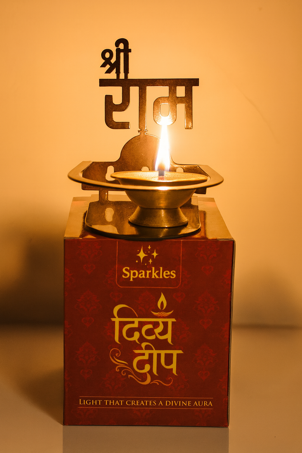 Shri Ram Diya Holder (Brown) - Divya Deep | The Sparkles
