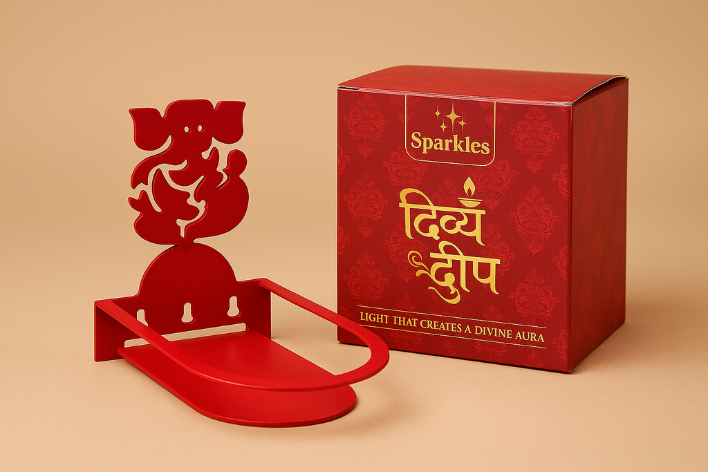 Shri Ganesh Diya Holder (Golden) - Divya Deep | TheSparkles