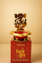 Shri Ganesh Diya Holder (Red) - Divya Deep | TheSparkles